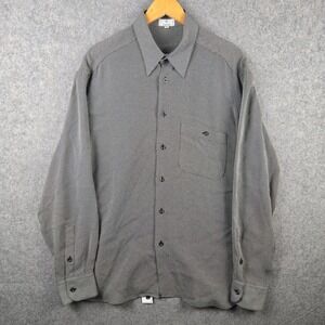 Zanella Button Up Shirt Mens L Black Geometric Rayon Luxury 90s Made in Italy